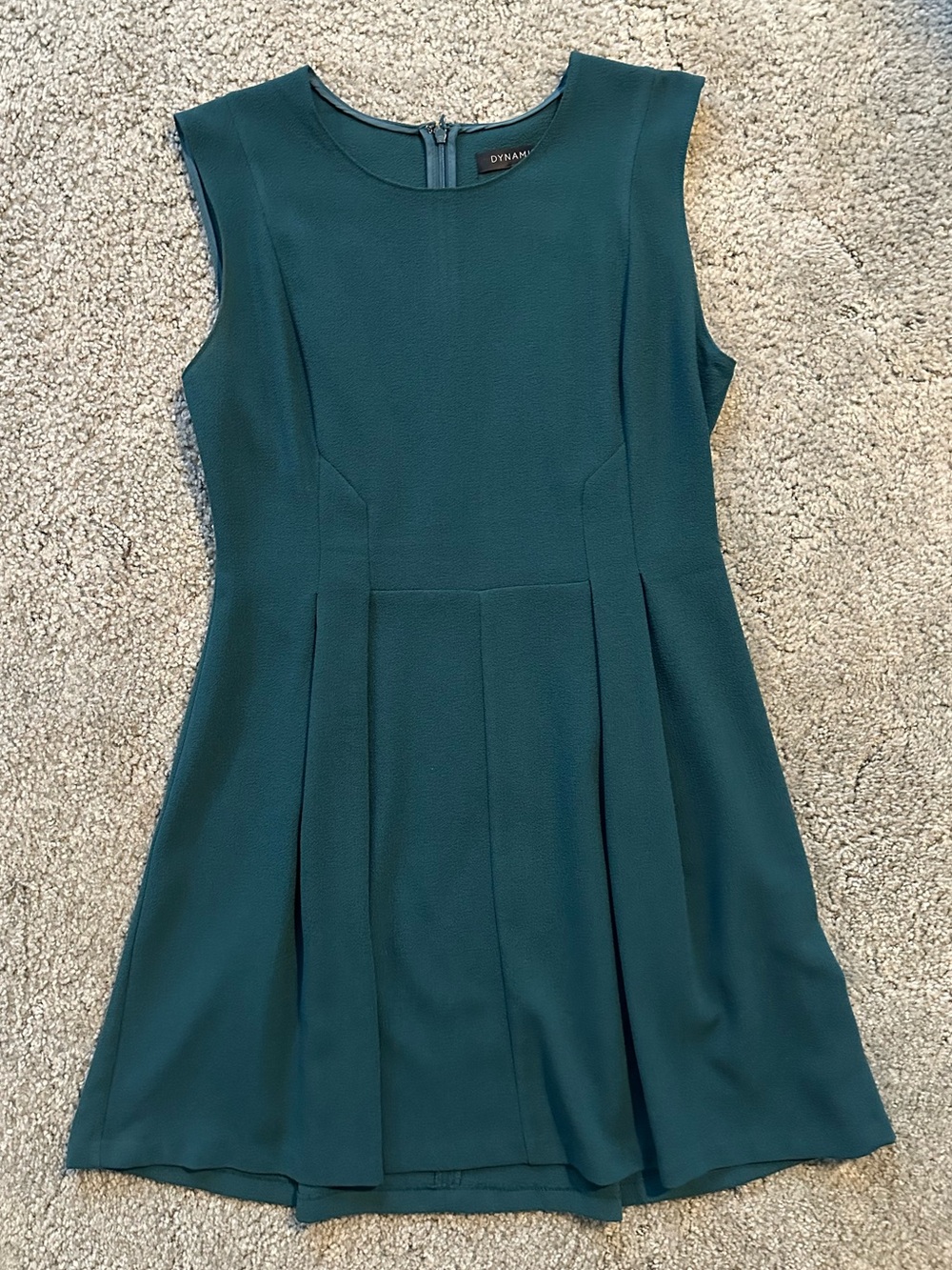 Dynamite Teal Sleeveless Pleated A-Line Dress